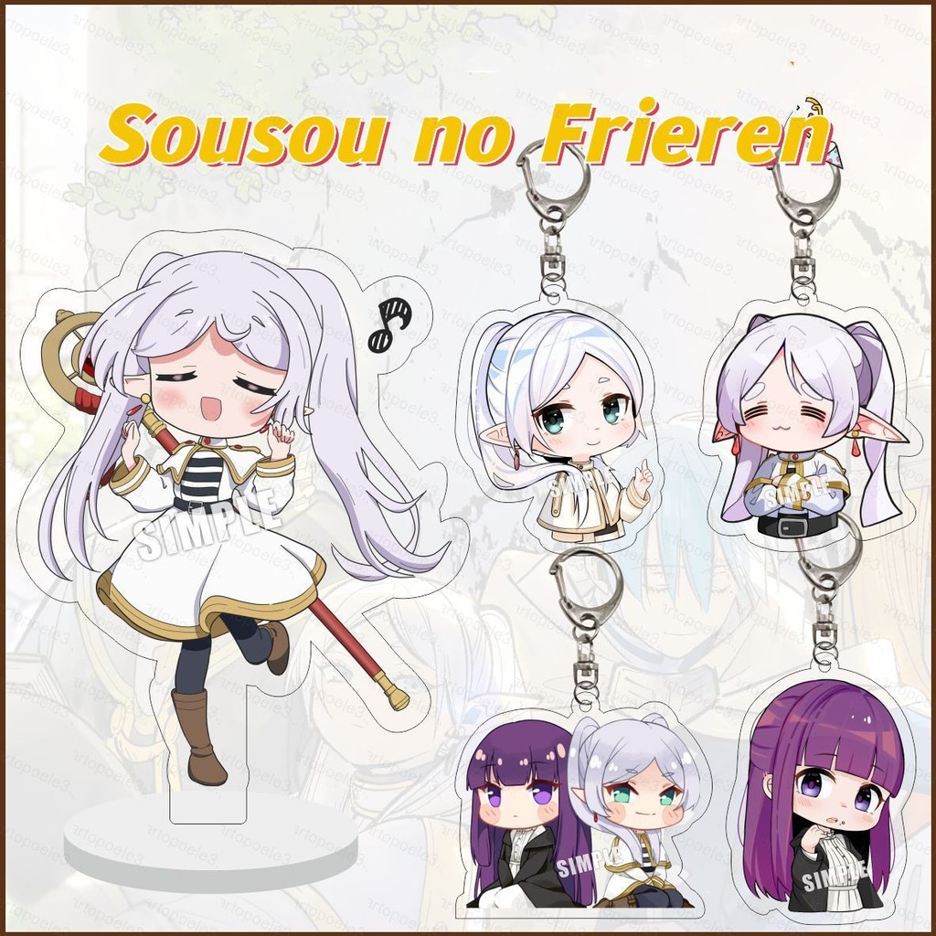 ST3 Frieren: Beyond Journey 's End Móc khóa Anime Sousou no Frieren Móc khóa Fern Stark Acrylic Túi 