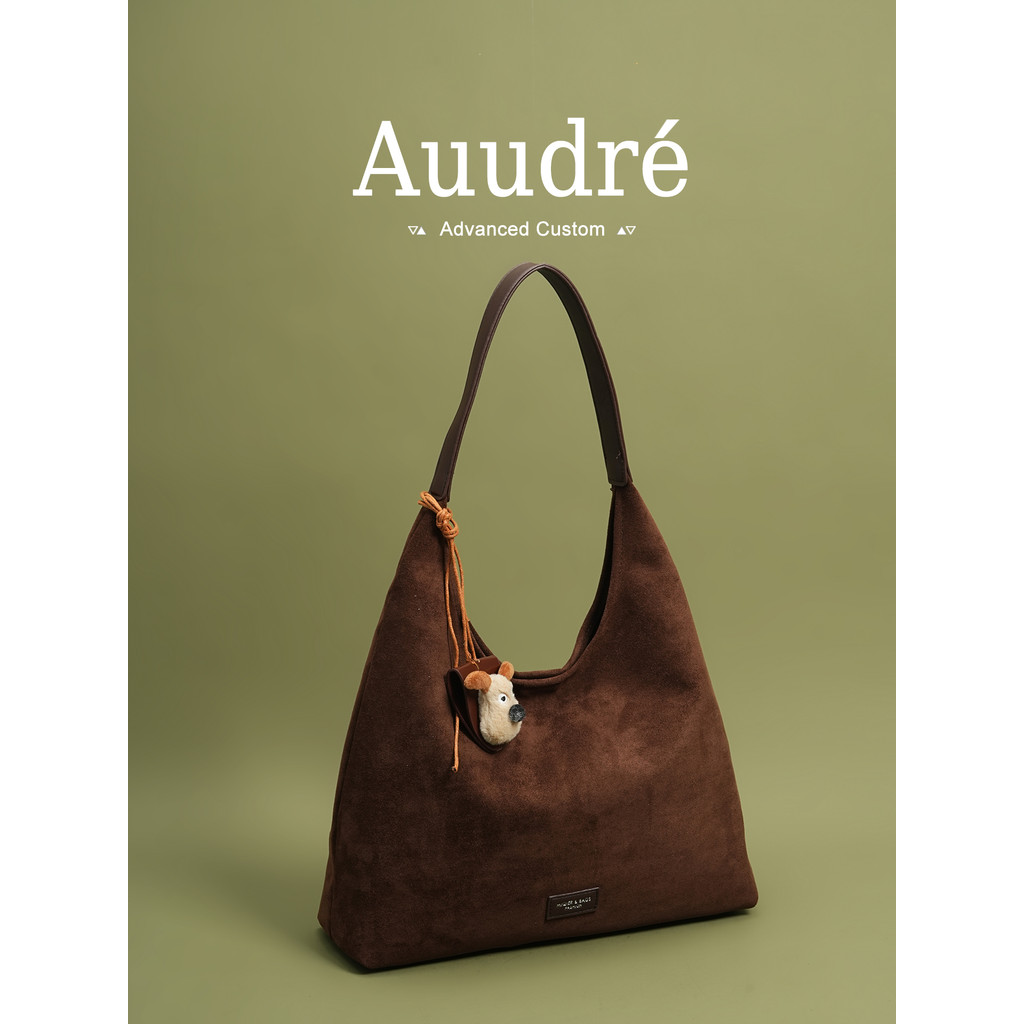 Auudre Retro Bề Mặt Mềm Dung Tích Lớn Túi Đeo Vai Thu Đông