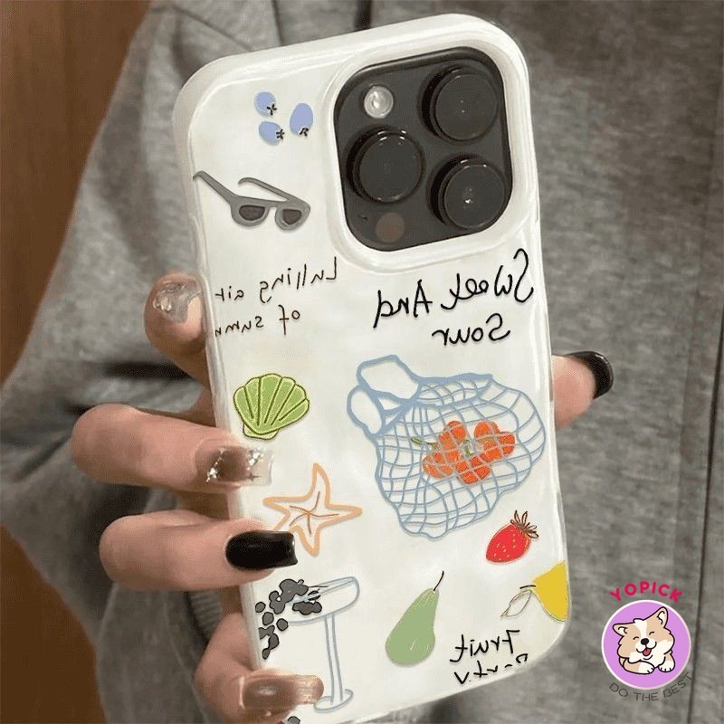 Thích hợp cho IPhone 16 15 14 13 12 11 Pro Max X XR XS Max 7 8 Plus Túi mua sắm trái cây Vỏ điện tho