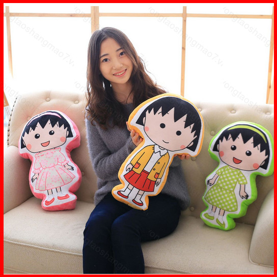 YS7 Chibi Maruko-chan Hai Mặt In Ném Gối sakura kimono Sang Trọng Đồ Chơi Búp Bê nhồi Bông Trang Trí