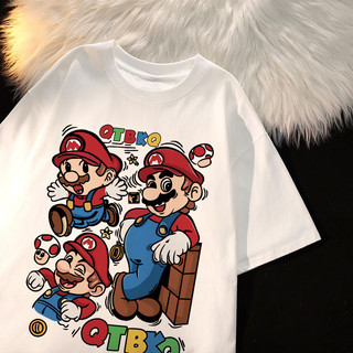 Áo Thun Aimkais Cotton Mới 2-14y Lớn Trẻ Em Babytee Tay Ngắn Bé Trai Bé Gái Dễ Thương Super Mario In Mùa Hè Hàn Quốc Cổ Tròn Rời Unisex Quần Áo Trẻ Em