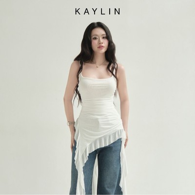 Áo kiểu KAYLIN Muse Noir chất vải thun lưới mịn phong cách BST Hè 2025 - A1T5