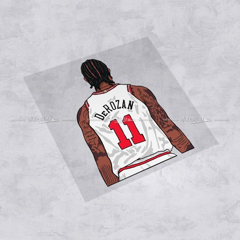 NBA Star Back Car Sticker Tam Giác Cửa Sổ Kính Chắn Gió Thân Chống Nước Miếng Dán Chống Trầy Xước Ch
