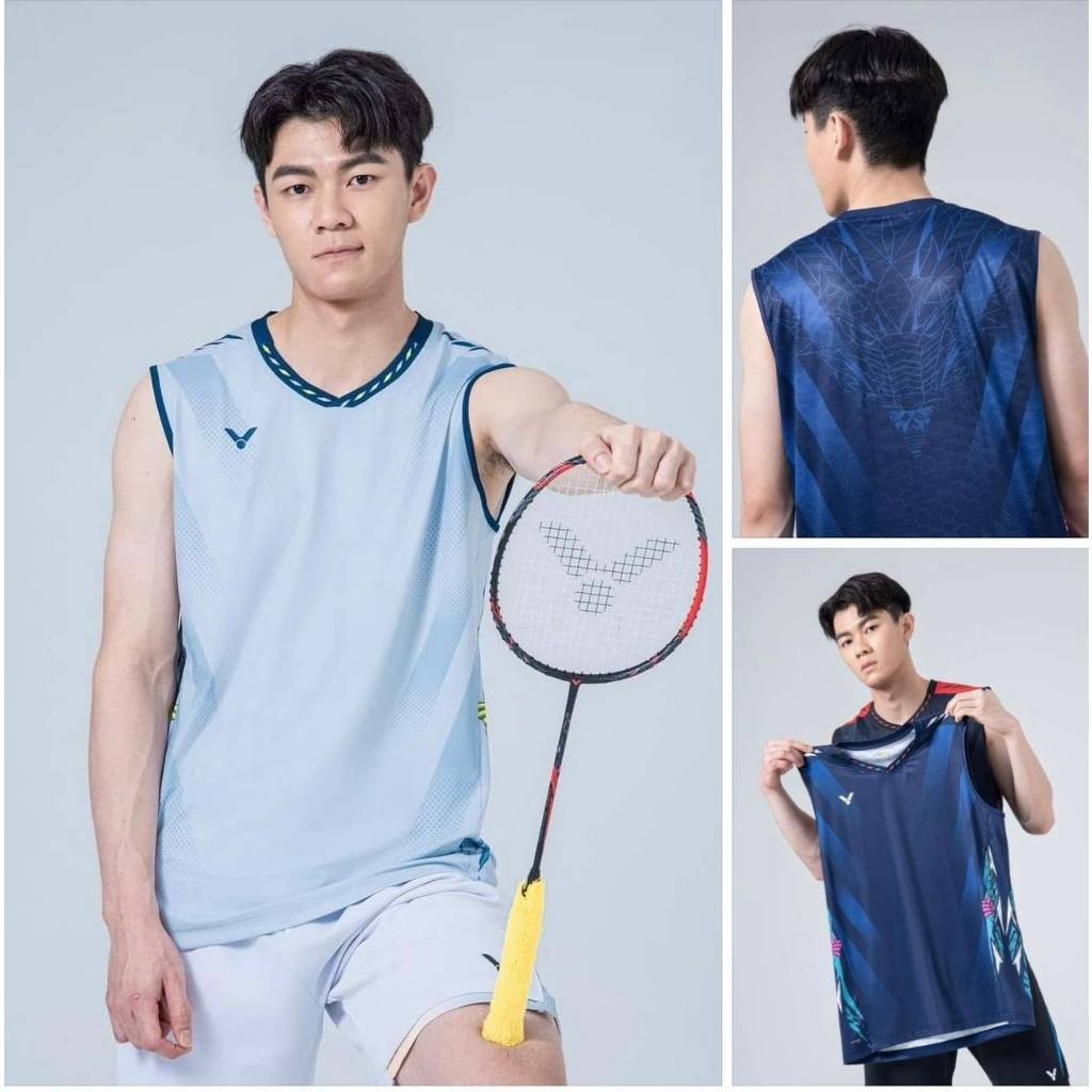 2025 VICTOR Lee Zii Jia Jersey Áo Sơ Mi Cầu Lông Baju VICTOR Áo Sơ Mi Không Tay Ngắn Sukan Sport Ahs
