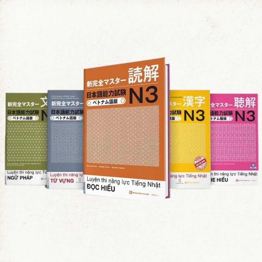 Sách - Combo trọn bộ 5 cuốn Shinkanzen N3 - Luyện thi năng lực Nhật ngữ N3  (Bản đẹp đen trắng)
