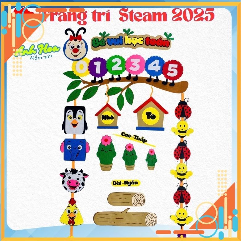 bé vui học toán , học toán mầm non,ranh góc Steam , Steam mầm non , Tranh góc , góc stream mầm non, 