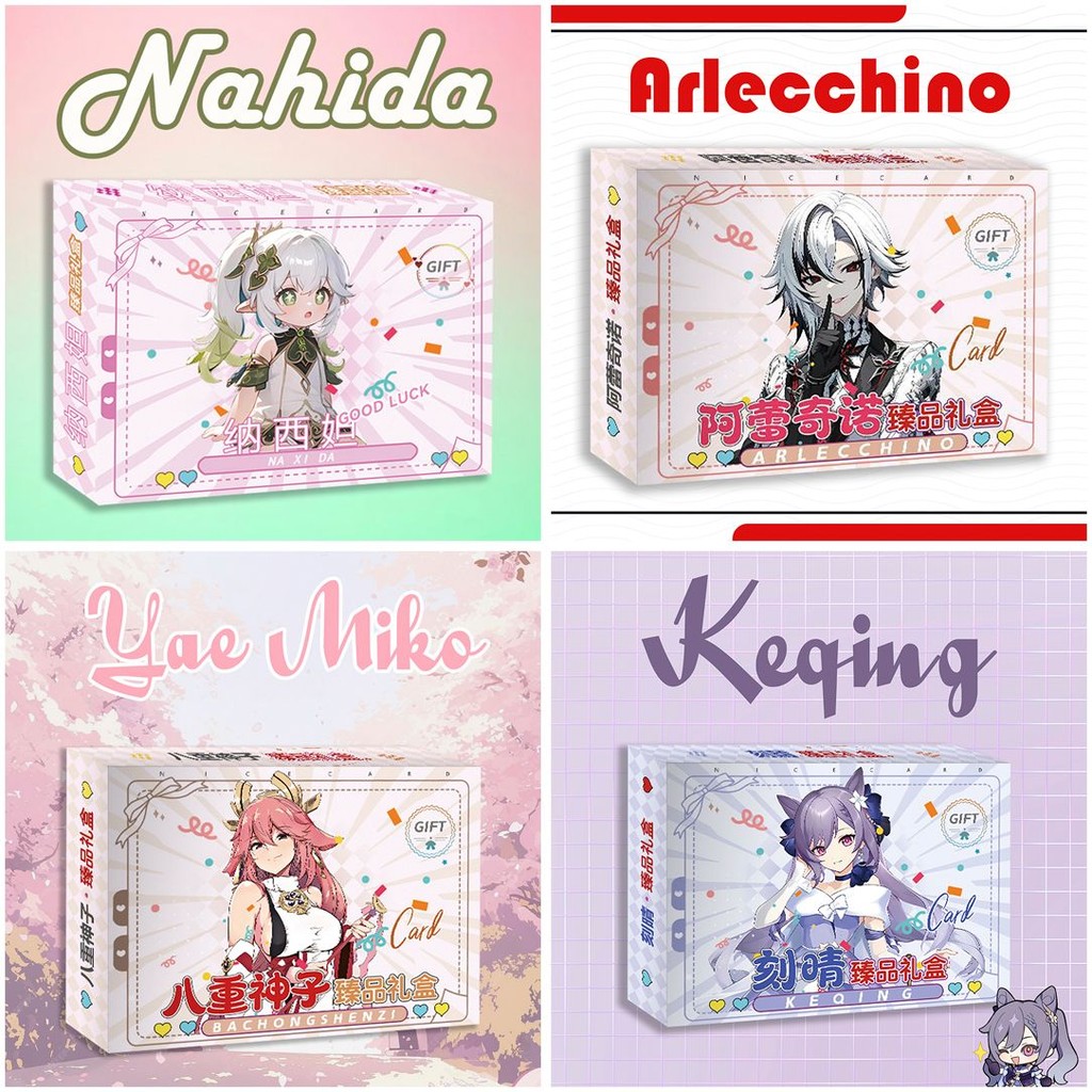 (tặng sticker) Hộp quà A5 nhân vật GENSHIN IMPACT Yae Nahida Arlecchino Kazuha Keqing in hình game