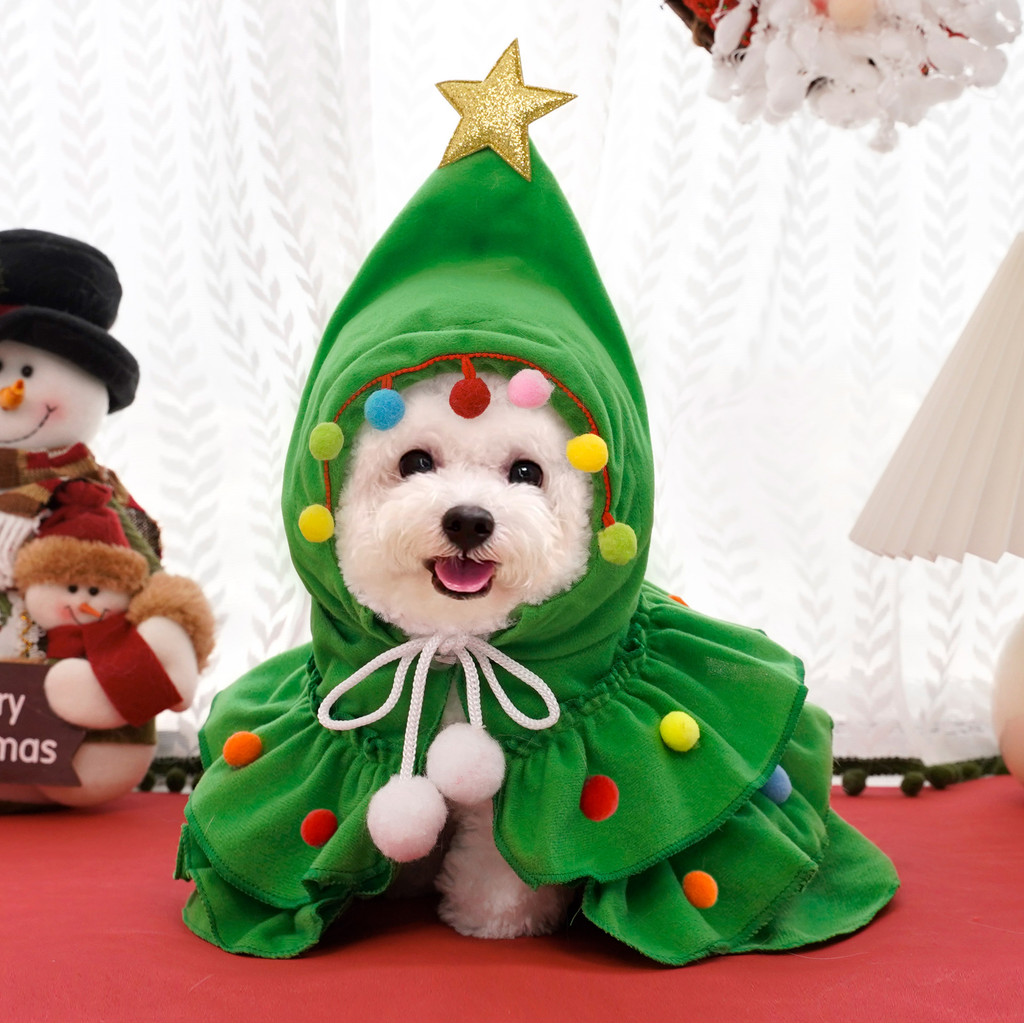 Autumn and Winter Christmas Cloak Pet Dog Pet Costume Dog Clothes Cat-Related Products Cat Clothing 