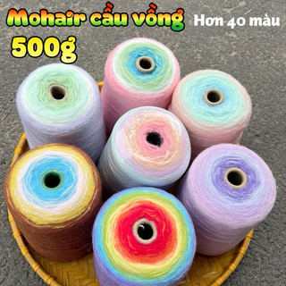 Len mohair cầu vồng cối 500g | Len Sợi Long Xuyên  | Len Sợi An Giang | HueYarn