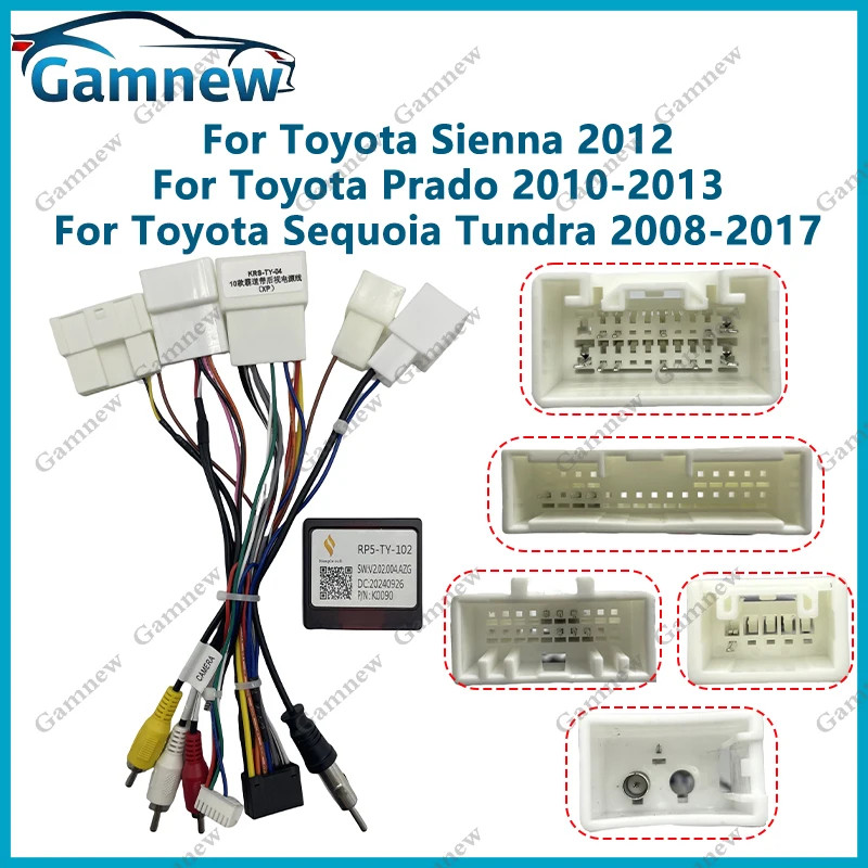 Xe 16Pin Dây Điện Android Cáp Nguồn Canbus Hộp Giải Mã Cho Xe Lexus RX RX300 Toyota Sienna Prado Seq