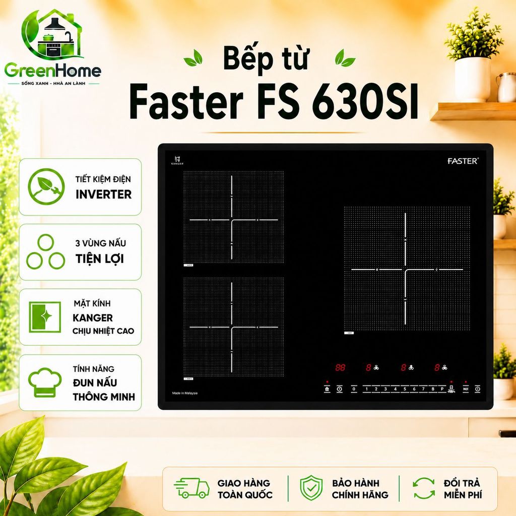 Bếp từ 3 Faster FS 630SI | Bếp từ 3 Canzy CZ 656HNT | Bếp điện 3 lò từ Smaragd SI3 9999