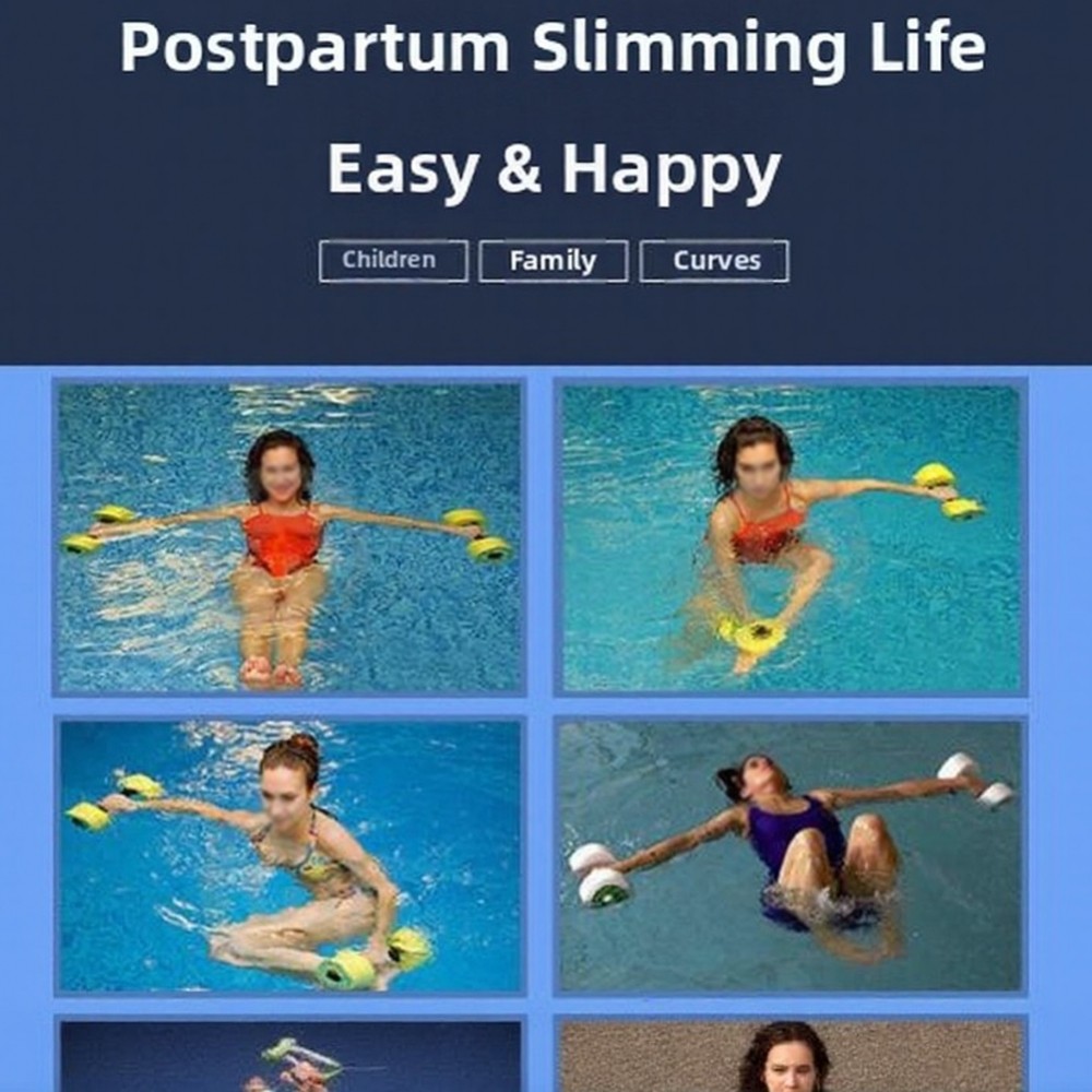 Floating Dumbbells Safe For All Ages Buoyant EVA Material Lightweight Design