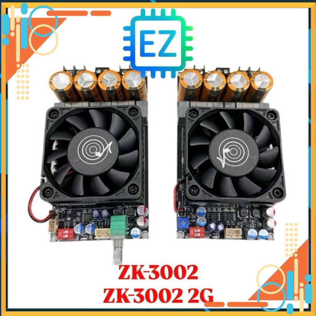 ZK-3002, 3002 2G Mạch khuyếch đại công suất TPA3255 600W mono hoặc 300W*2 Stereo, 18-50VDC có MCU tạ