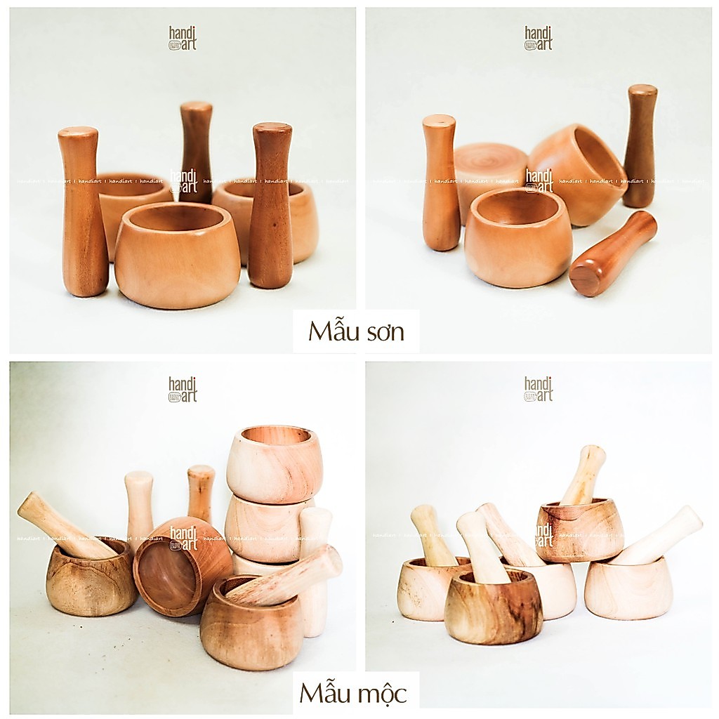 Bộ chày cối gỗ hiện đại - mortar pestle