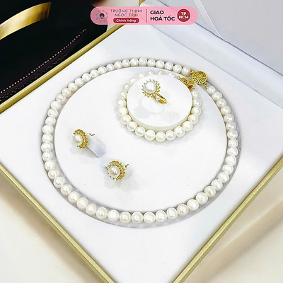 Bộ Trang Sức Ngọc Trai 4 Món 8ly Quà Tặng Sang Trọng Các Dịp 8.3 20.10 14.2  - Ngọc Trai Trường Thịnh
