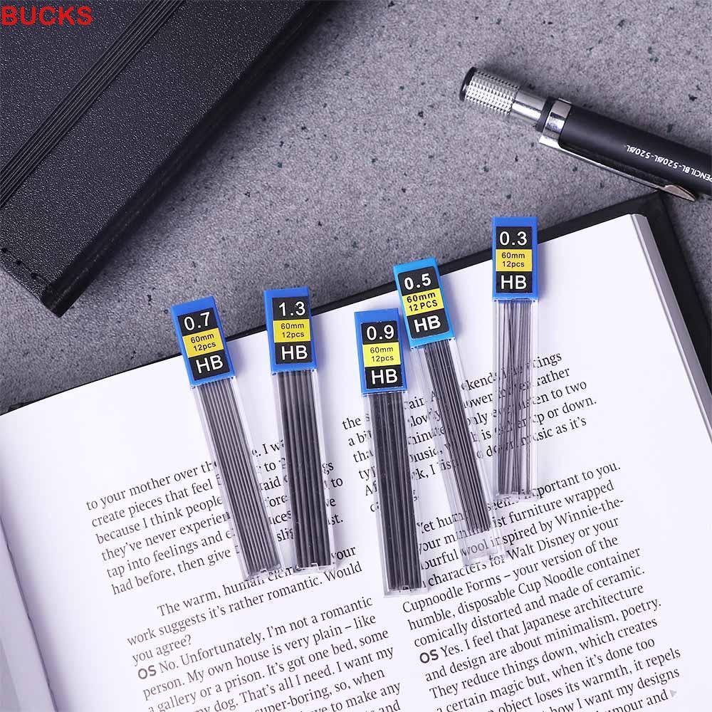 BUCKS 5 Chiếc Bút Chì Đổ Lại Văn Phòng 5 Cái / lốc Bút Chì Cơ 0.3mm 0.5mm 0.7mm 0.9mm Nghệ Thuật Phá
