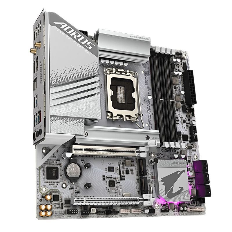 Mainboard Z790M AORUS ELITE AX ICE DDR5 gaming thiết kế màu trắng sang trọng hiệu năng cao