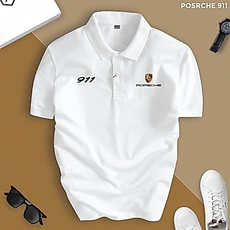 Áo Polo Nam Cổ Bẻ POLOMAN Porsche Chất Cá Sấu CVC, Porsche 911 Phong Cách Sang Chảnh, Thanh Lịch