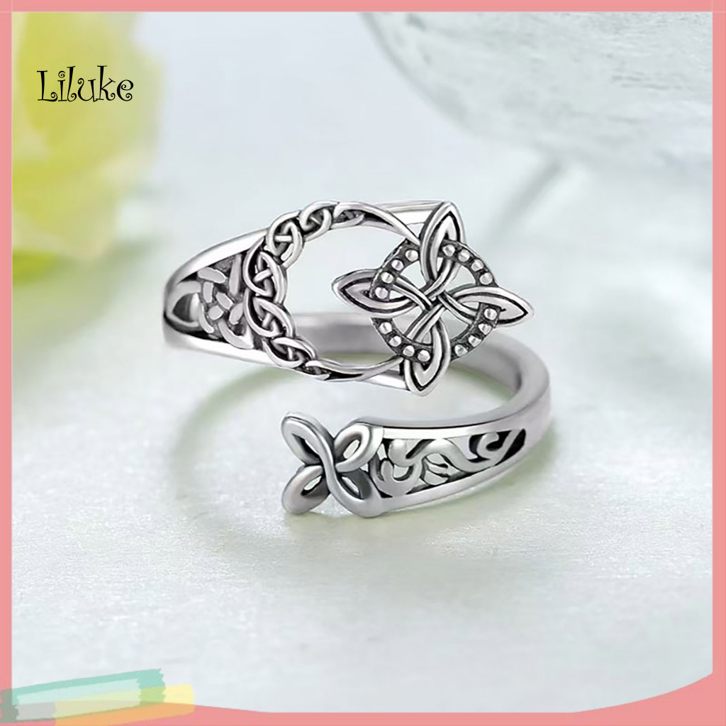 LK Tinh Tế Nút Thắt Lưng Ireland Trang Sức Mở Vòng Thắt Nút Thắt Lưng Celtic Mở Nhẫn Cho Nữ – Có Thể
