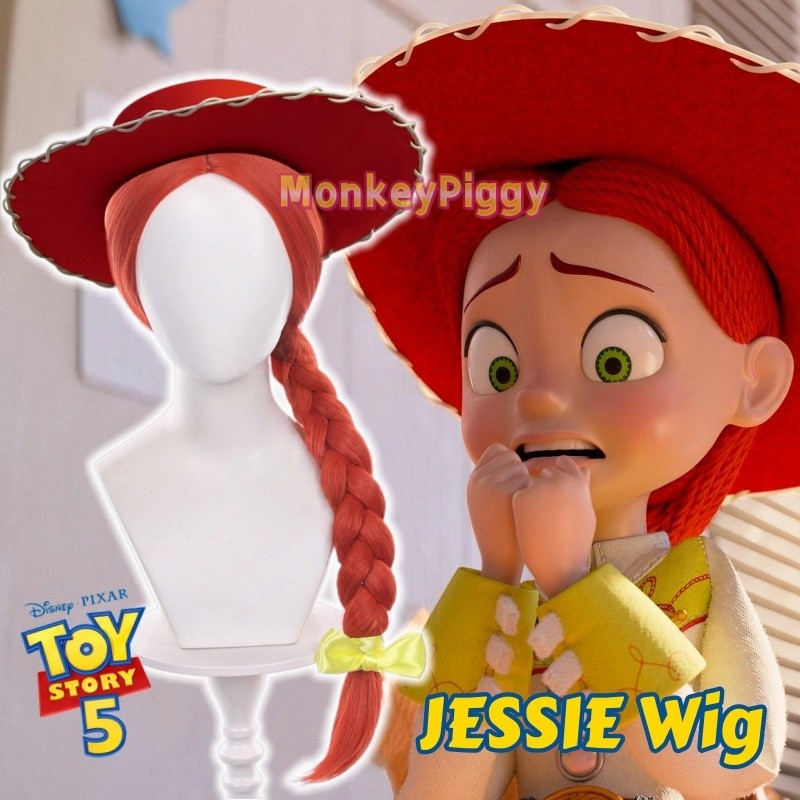 TOY STORY JESSIE Cosplay Tóc Giả & Mũ JESSIE Tóc Giả Bện Màu Đỏ Tóc Giả Tổng Hợp Chịu Nhiệt