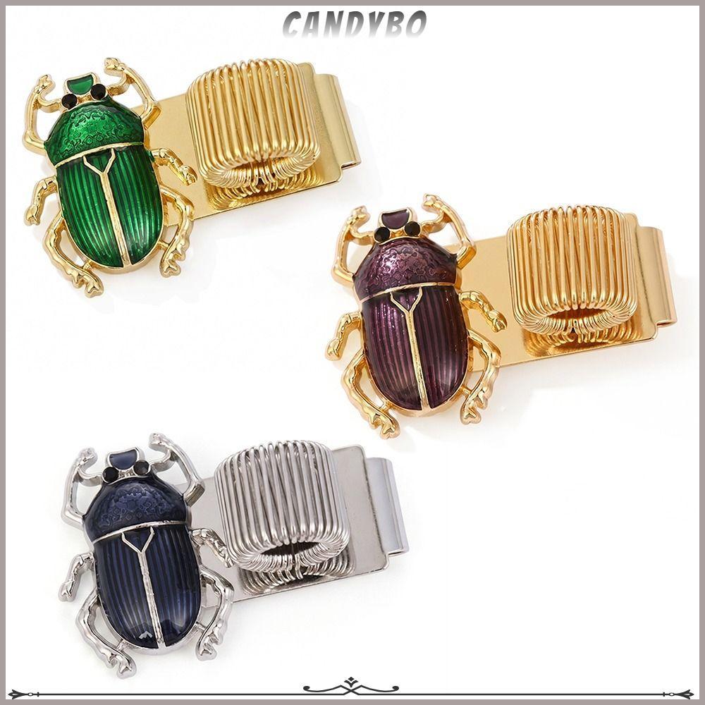 Kẹp bút CANDYBO, có vòng bút Kim loại Scarab Beetle Pen Clip, Di động đàn hồi Scarab Beetle Pen Hold