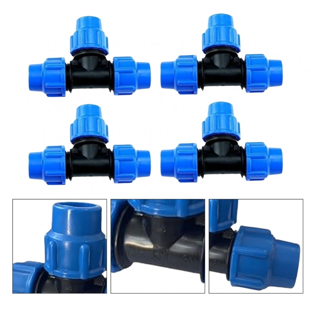 Lắp ống PE T-Piece 20mm, 25 mm, 32mm, cho ống PE80 và PE100 để tưới tiêu
