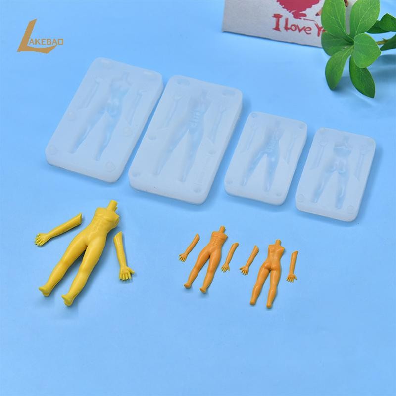 [LAKEBAO] 1 Bộ Đất Sét Polymer Nam Búp Bê Cơ Thể Torso Khuôn Silicon Fondant / Nhựa Đất Sét DIY Búp 