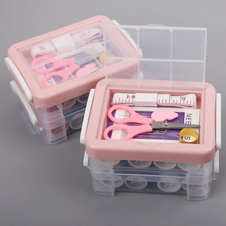 Hộp Kim Chỉ May Vá 3 Tầng Gia Đình - Kim Khâu, Chỉ, Kéo , Đủ Loại.