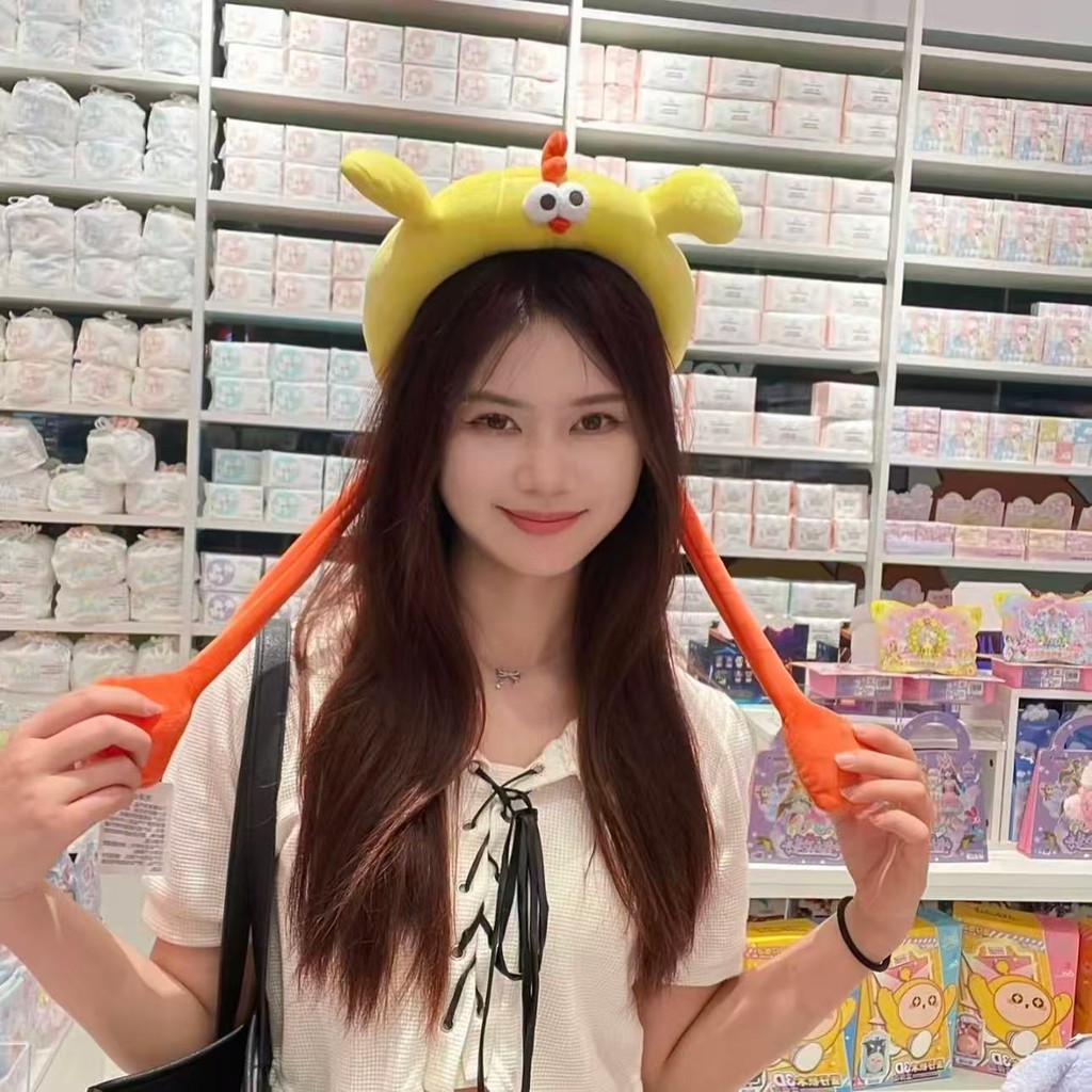 MINISO Dundun Gà Búp Bê Đầu Sáng Tạo Di Chuyển Tai Dundun Gà Phụ Kiện Tóc Đồ Chơi Giải Nén Ngộ nghĩn