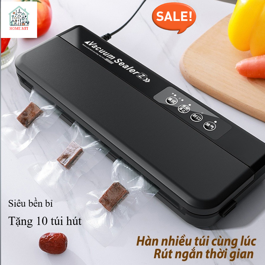 Máy Hút Chân Không Thực Phẩm Mini Cao Cấp Vacuum Sealer - Tự Động Hút & Hàn Miệng Túi – Tặng Kèm 10 Túi Hút Chân Không