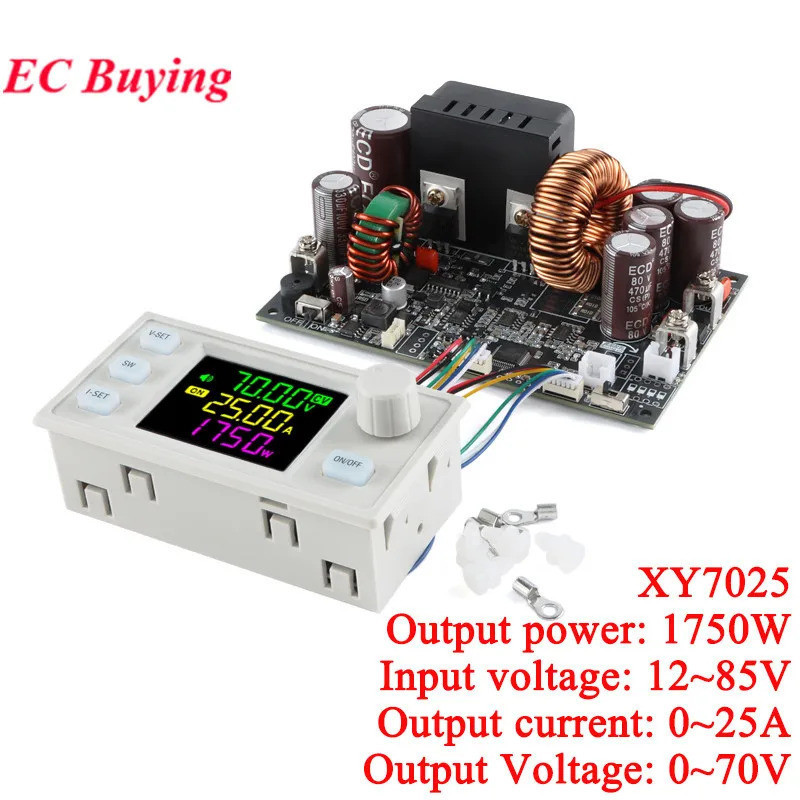 Bộ chuyển đổi bước xuống XY7025 70V / 25A / 1750W CC CV CNC Bộ điều chỉnh điện áp nguồn ổn định và m