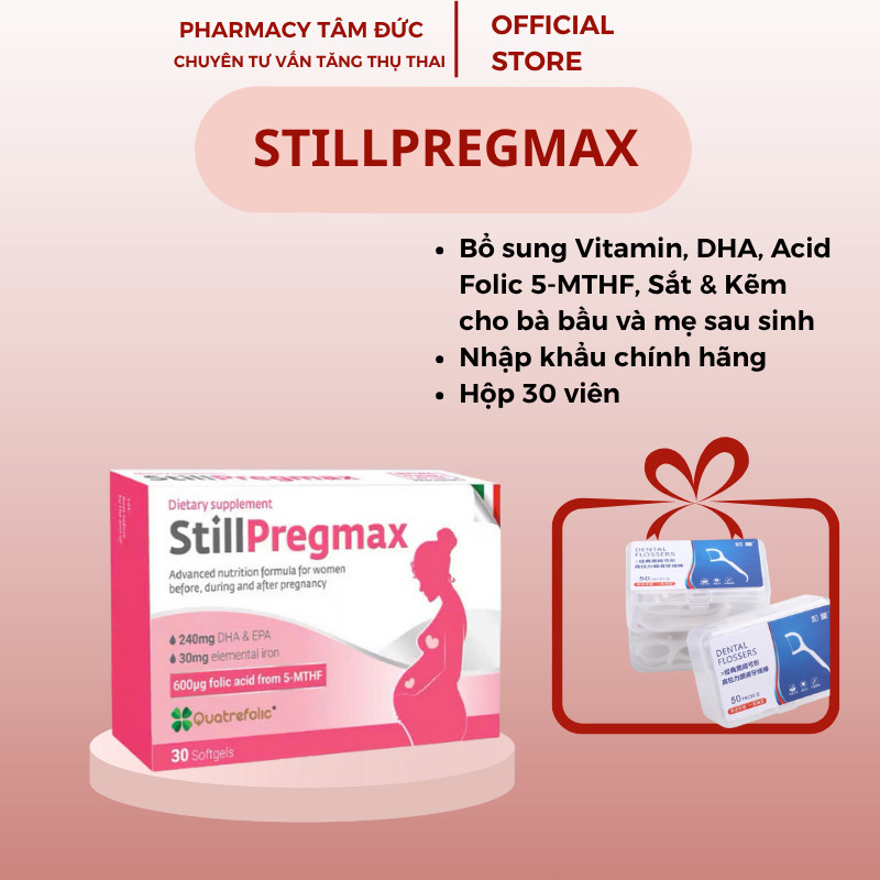 Viên uống Vitamin bầu StillPregmax - Bổ sung Vitamin, DHA, Acid Folic 5-MTHF, Sắt & Kẽm cho Bà bâu v