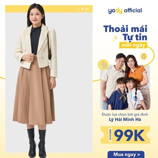 Áo khoác nữ dạ Tweed cổ vest thanh lịch trẻ trung thương hiệu Yody AKN7029