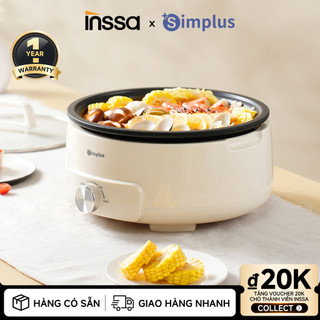  Inssa × Simplus Nồi lẩu điện đa năng dạng tách rời 4.2L nồi điện chống dính gia dụng 1400W DHGH 