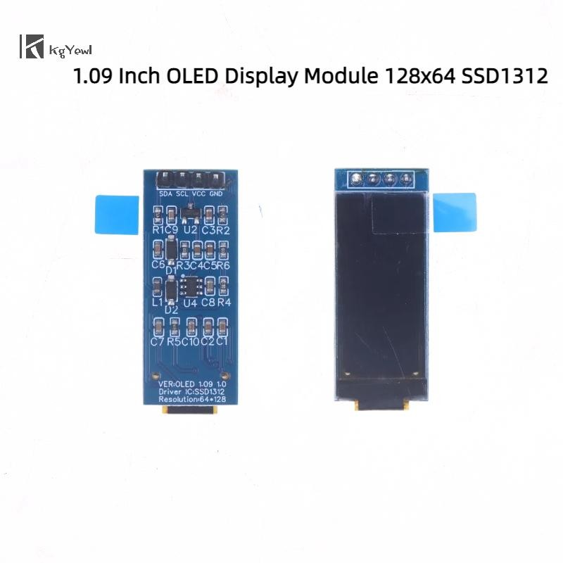 Mô-đun hiển thị OLED KgYewl 1.09 Inch 128x64 SSD1312 I2C Giao diện 4 chân cho Arduino Raspberry Pi C
