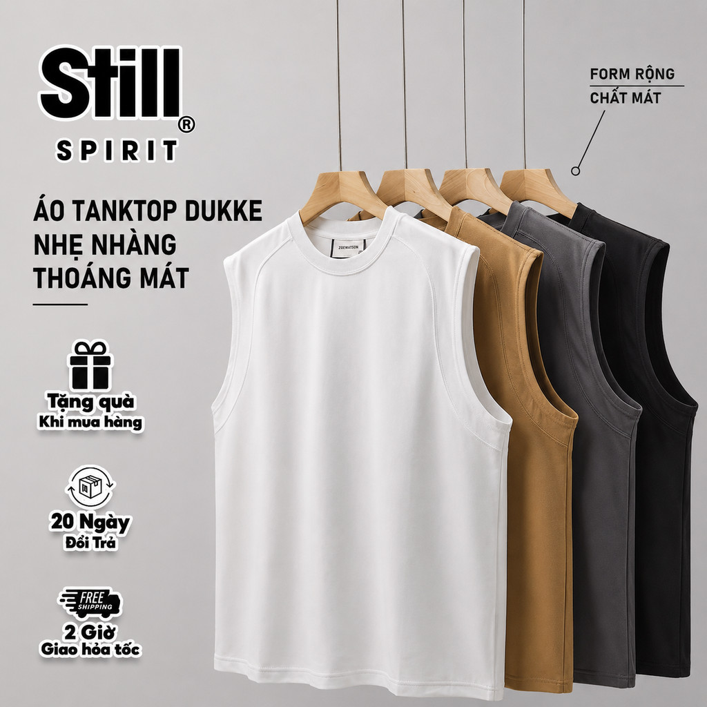 Áo Ba Lỗ Nam Áo Tanktop Nam Form Rộng Thoáng Mát DUKKEY Stillman
