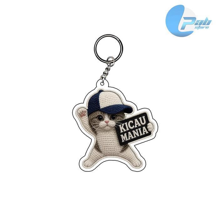 Gantungan kunci viral kicau mania kicau kicau mania - keychain kucing kicau mania ganci akrilik lucu