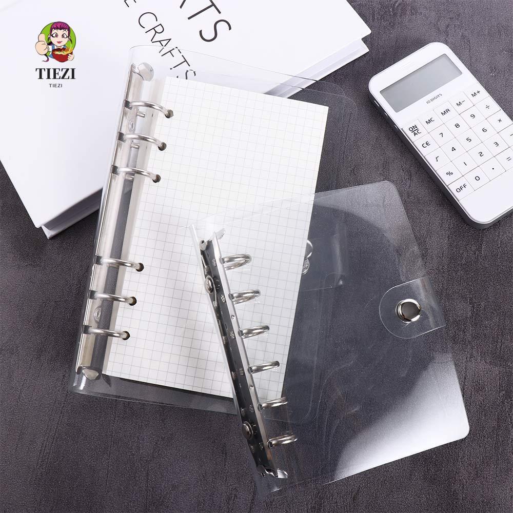 TIEZI Loose Leaf Ring Agenda School Chất kết dính thư mục nhựa trong suốt