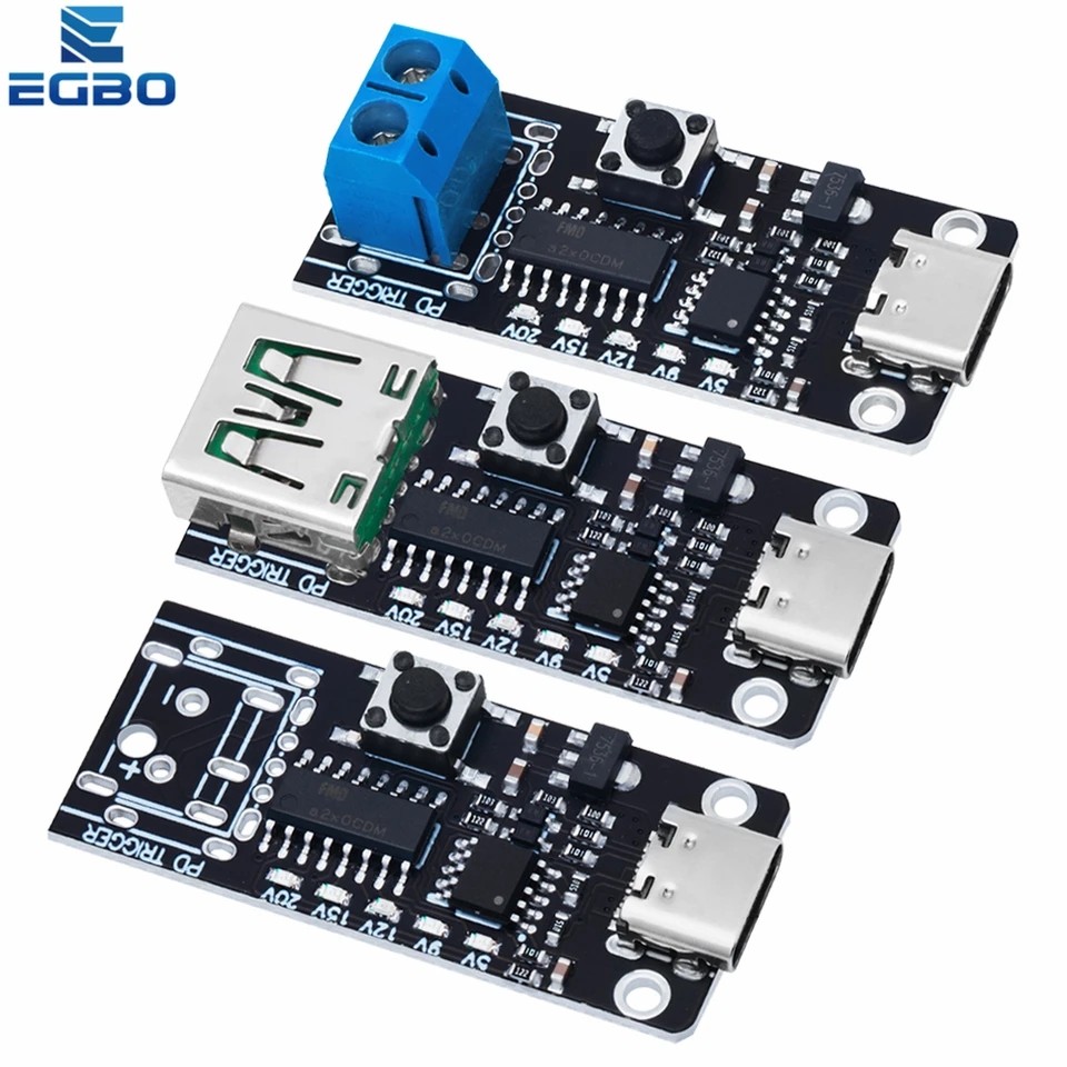 Mạch trigger USB type C lên 9V 12v 15v 20v CTP9 kích hoạt sạc nhanh PD 2.0 /QC 3.0 nhỏ gọn