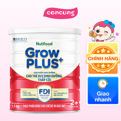 Sữa GrowPlus+ Đỏ 2+ tuổi, 1.5kg (giao bao bì ngẫu nhiên)
