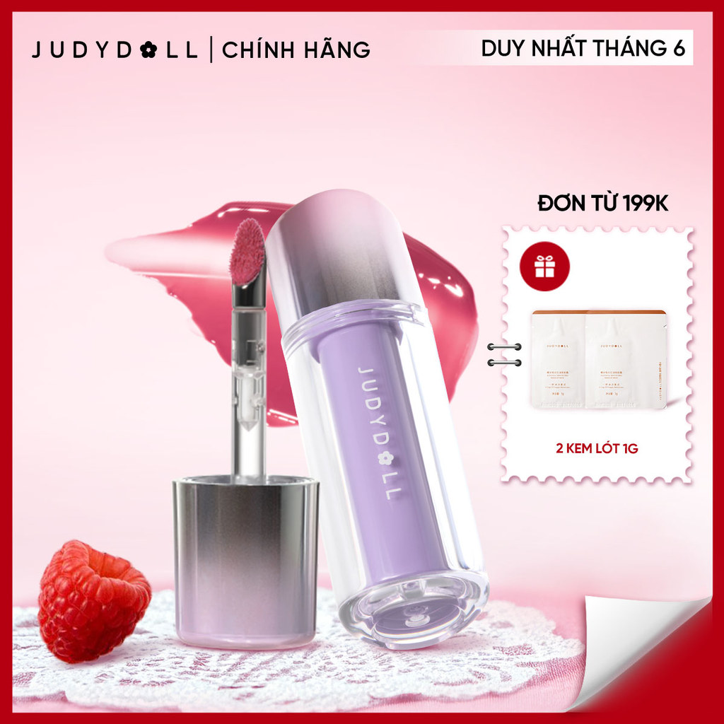 [NEW] JUDYDOLL Son Tint Bóng Đầu Sắt Nhung Dual Flash Watery Lip Gloss 2.0 Căng Bóng Dưỡng Môi Bền Màu 2.4g