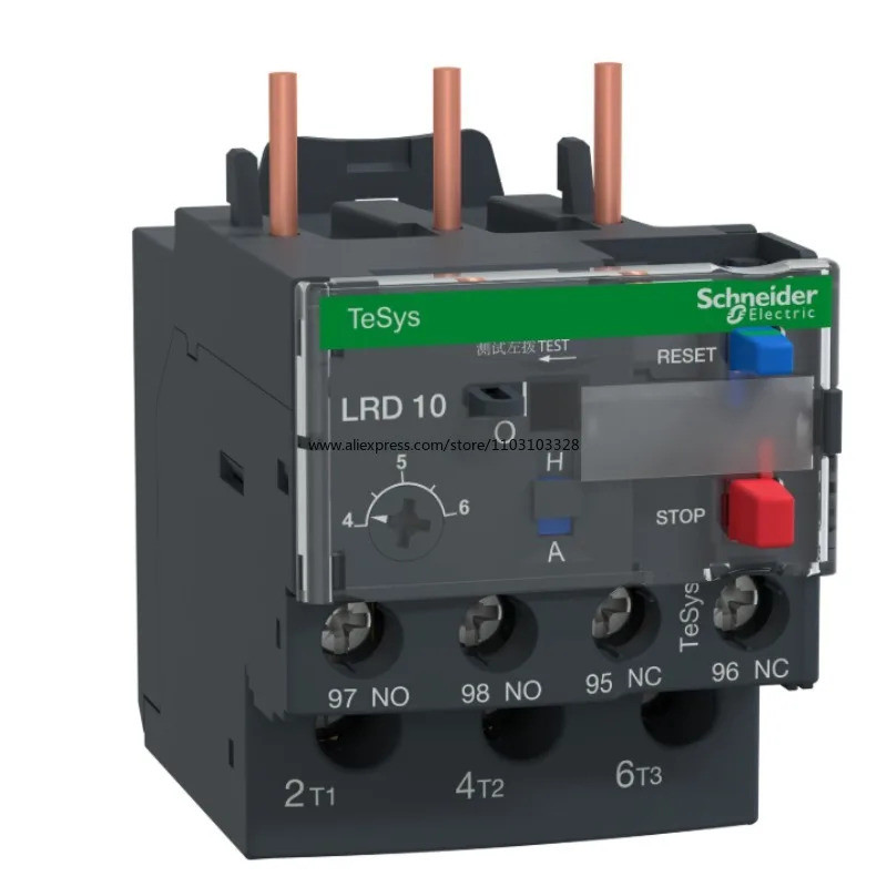Rơle quá tải nhiệt Schneider LRD10C TeSys Deca, Thiết lập dòng điện: 4... 6 A, Cấp độ Tripping: 10A