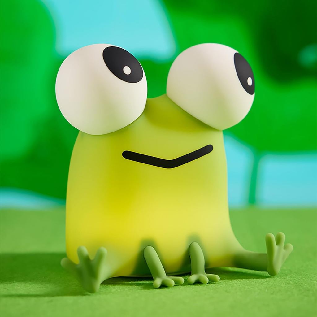 Frog Night Light for Kids, Cute Silicone Dimmable Nursery Night Light, Rechargeable Bedside Lamp, Po