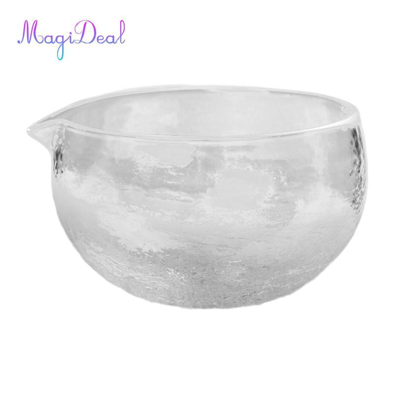MagiDeal Họa Tiết Thủy Tinh Matcha Bát Trà Xanh Matcha Lễ Chawan Nghi Lễ Trộn Chawan
