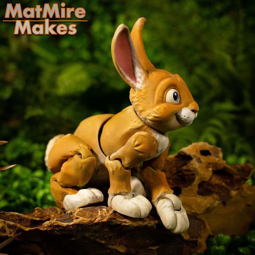 TQ~3d 3D printed model trendy cute rabbit movable toy children's birthday gift new figurine home dec