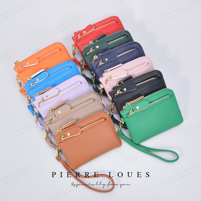 Thời Trang Cao Cấp Cảm Giác Di Động Ví Nhỏ Nhiều Khe Cắm Thẻ Móc Khóa Mini Di Động Túi Nhỏ Ví Đựng T