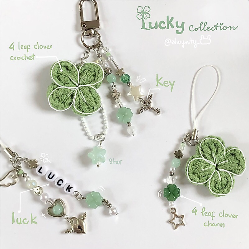 [ Lucky collection by @elwynty ] Móc khoá | Keyring | Keychain cỏ 4 lá may mắn, trang trí collectboo