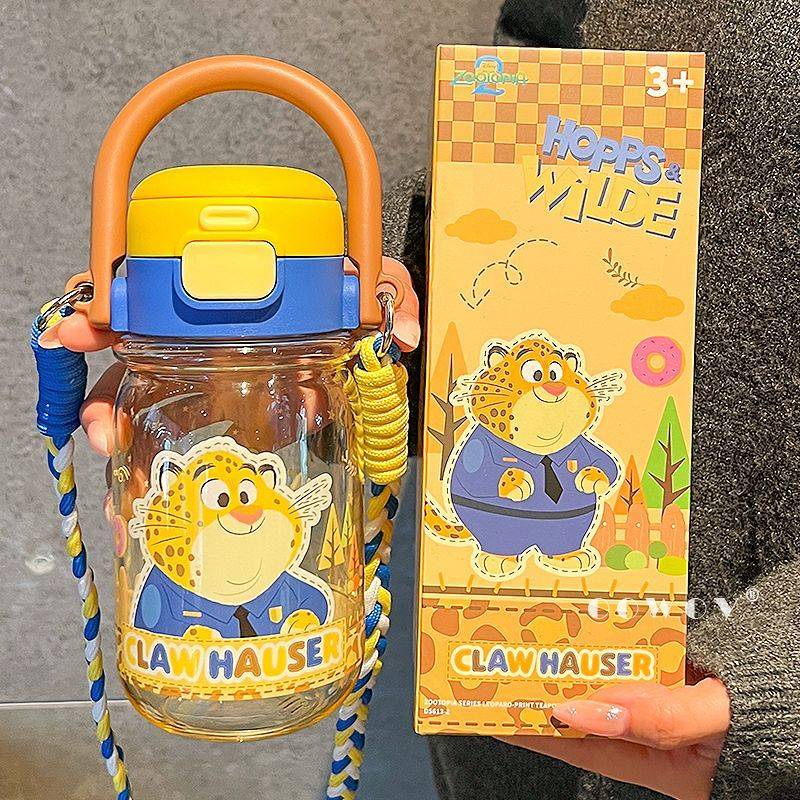 Zootopia Leopard Police Officer Water Cup 2026 New Good-looking Student Straw Cup Children's Cups Bi