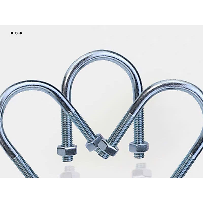 10 cái Cùm u bolt thép mạ ren m6, m8 các loại phi 21 đến phi 110