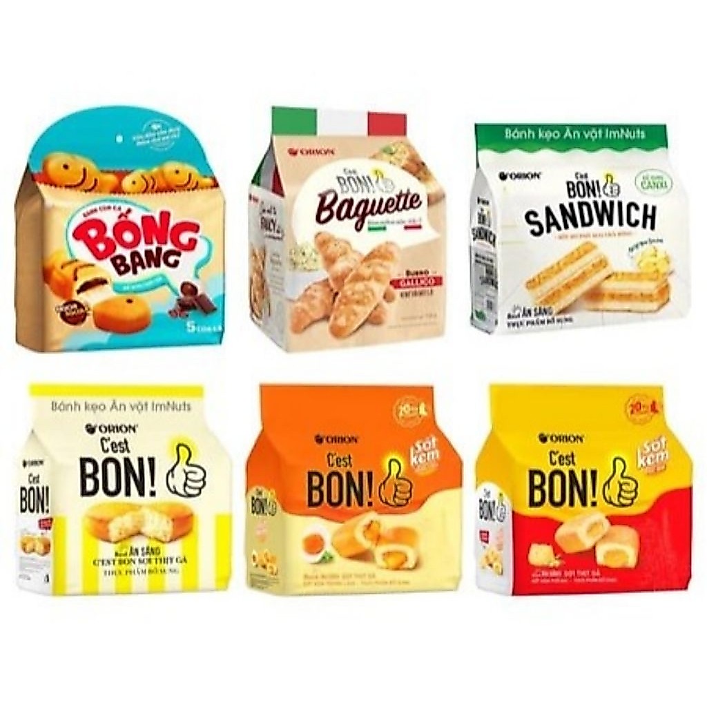 (Combo) Bánh tươi ăn sáng Orion C'est Bon Sandwich Baguette Bống Bang
